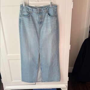 LOFT Light Blue Denim Maxi Skirt